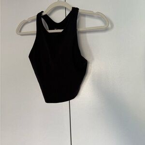 Athleta Black Fitted Crop Tank Top